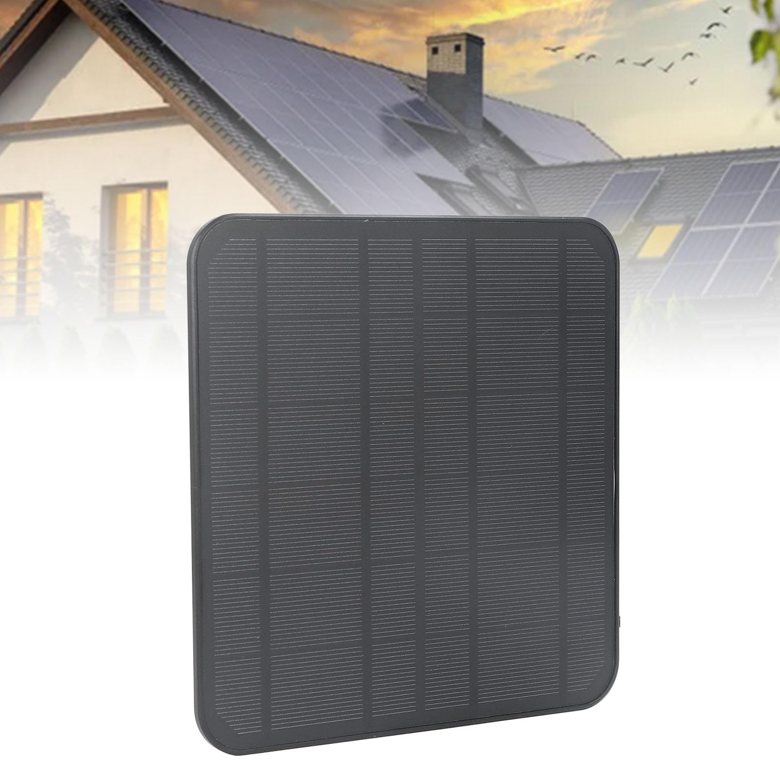 Yosoo Health Gear Solarpanel für Kamera, 12W Schnellladendes Wasserdichtes Wandmontierbares Solarladegerät, IP65, Einstellbar, für Spotlight CAM Batterie und Stick Up CAM, Schwarz