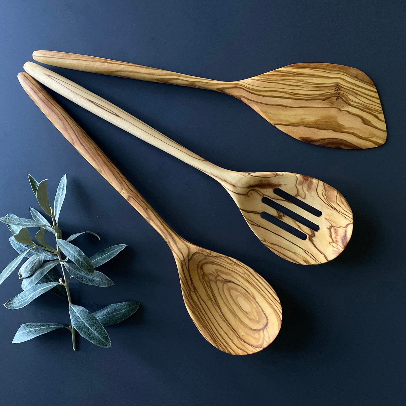 Olive Wood Cutlery, Olive Wood Serving Spoon, Olive Wood Serving Utensils, Wooden Cooking Spoon