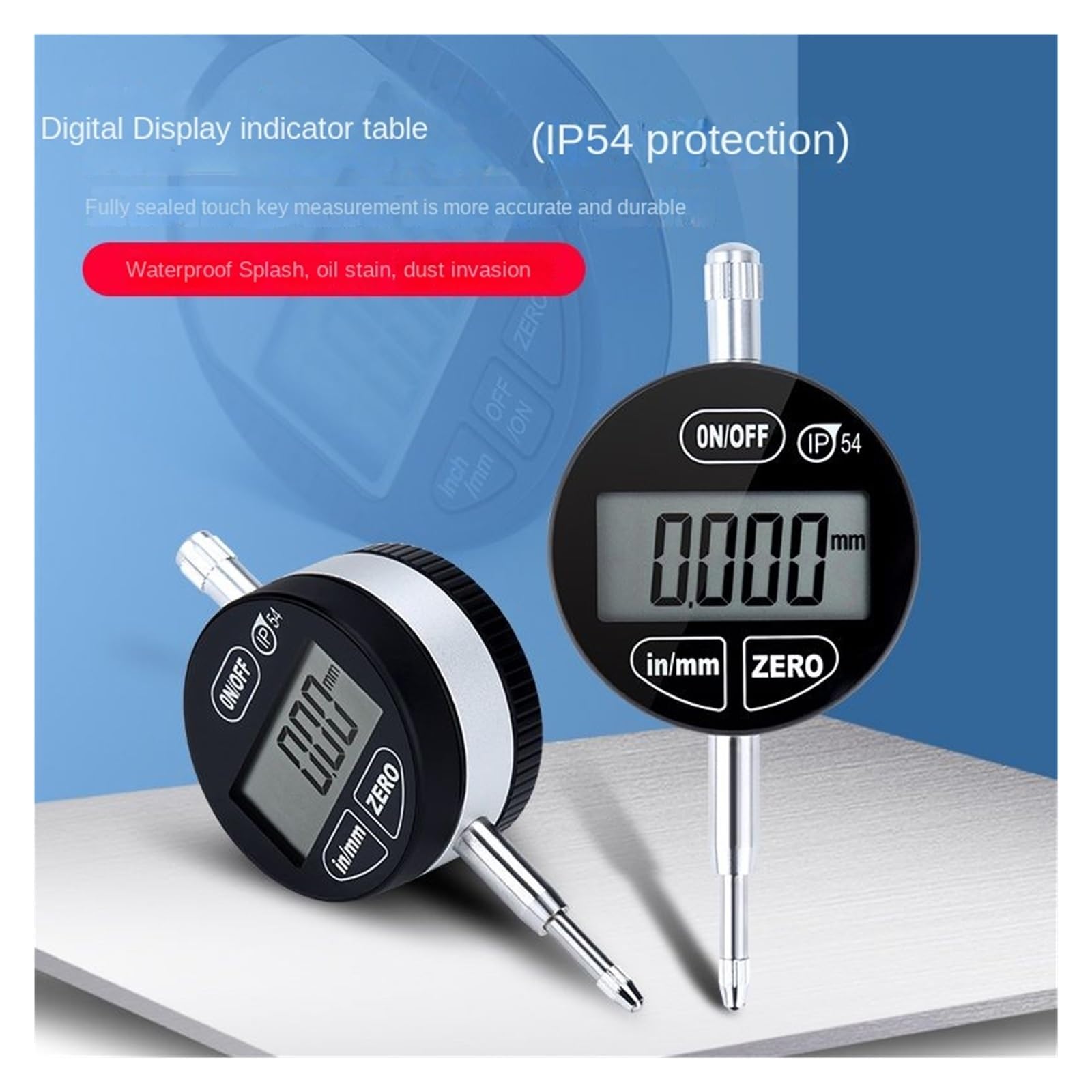 Measuring Tool High Precision Digital Display - Percentage Meter 0.01mm - Micrometer 0.001mm - Mechanical Workshop Tools Precision Comparator High Resolution(0-12.7mm-0.01mm)