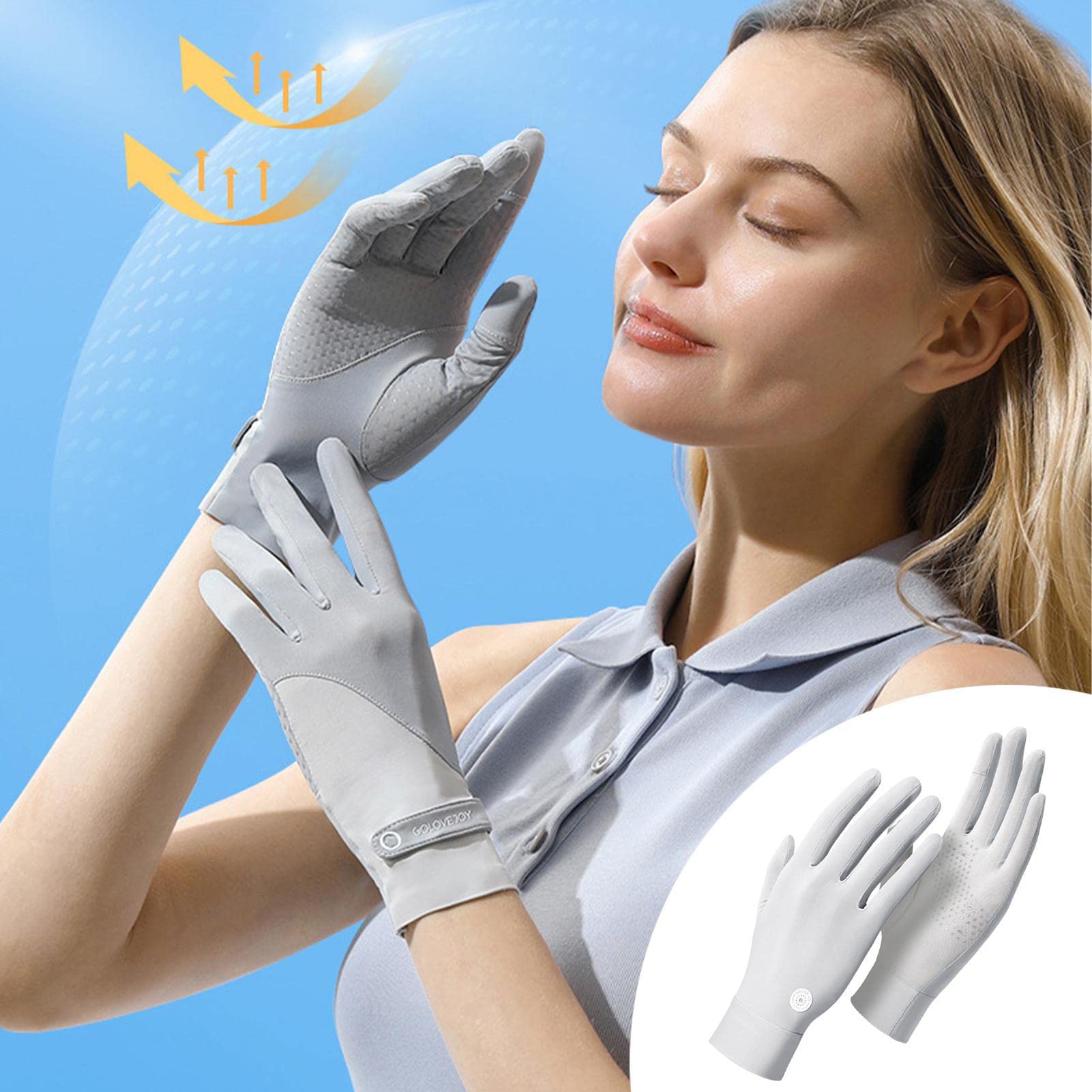 Guantes FPS | protección Solar Transpirables Ice Feeling Thin UPF 50+,navegación, conducción Hombres para Remo, Kayak, conducción, Remo, piragüismo