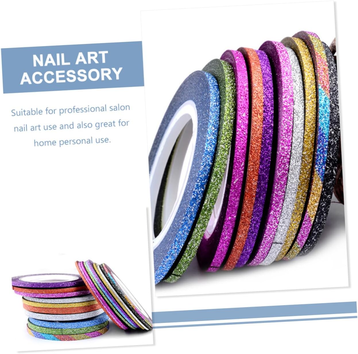 WOONEKY 30pcs Nail Striping Tape Gold Silver Glitter Nail Art Stickers Widths Lovers and Professionals