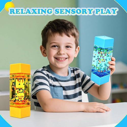 Miniatura 3 de Fidget Tubes 2 Pack - Square Sensory Toys with Liquid Motion, Stress Relief Toy for Kids & Adults, Calming Desk Decor for Office, Classroom & Home