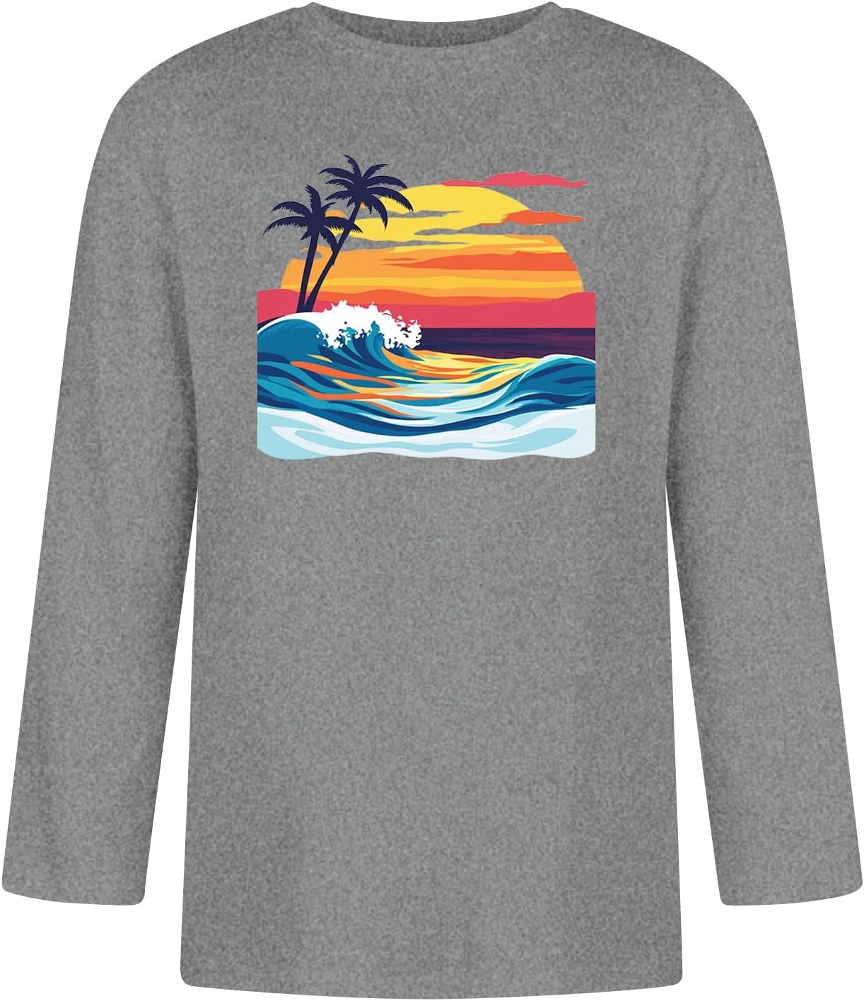 WENKOMG1 Men's Novelty Graphic Print Tee Shirt 3/4 Sleeve Casual Summer Hawaiian Beach T Shirts, M-3XL