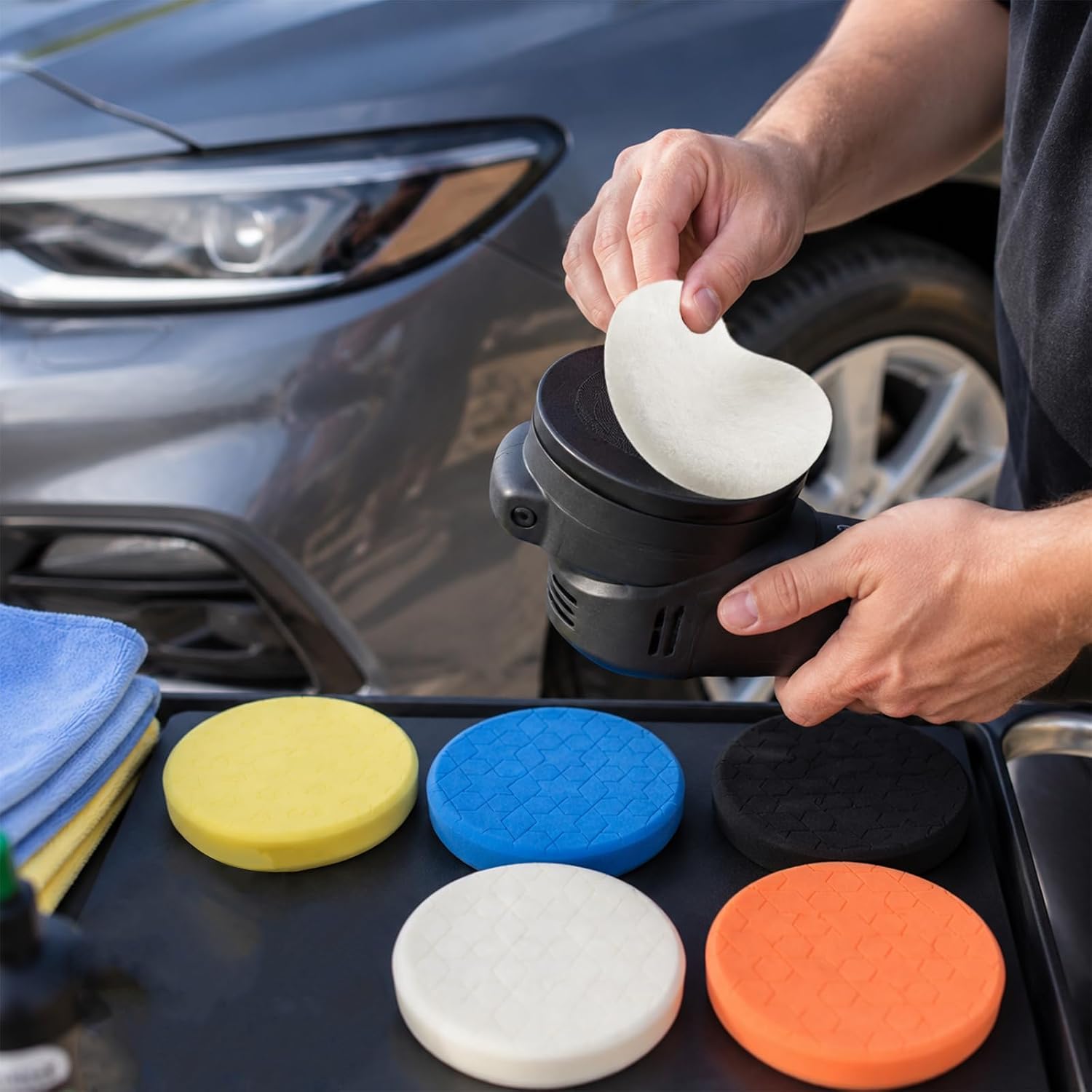 6 Pcs Buffing Polishing Pads, 6 Inch Car Compound Buffing Sponge Pads, Cutting Polishing Pad for Car Buffer Polisher Compounding, Polishing and Waxing