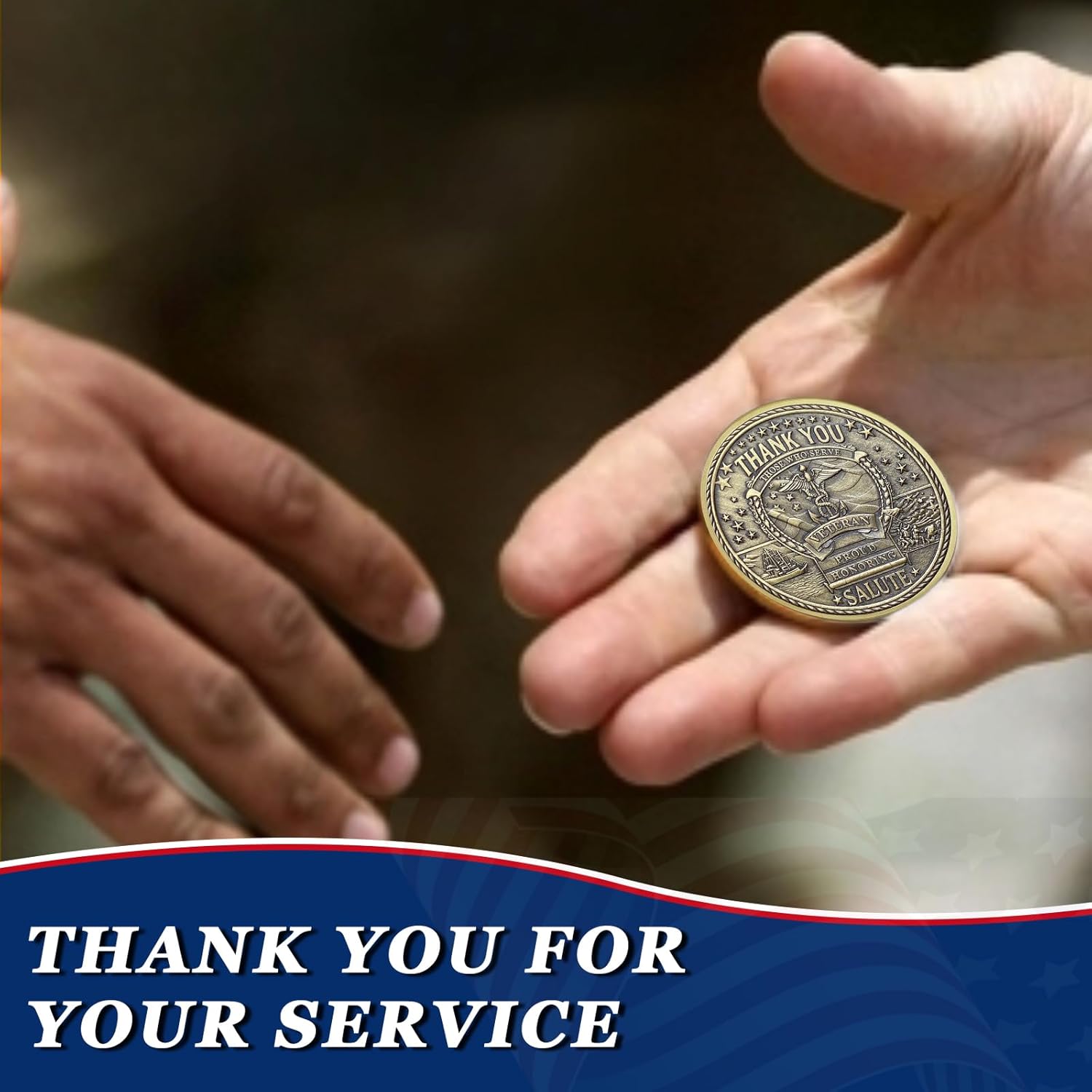 CHURYUML 50Pcs Military Challenge Coins Bulk Veterans Day Gifts Thank You Those Who Serve Honor Coin Military Gifts for Men Women Army Soldiers Thank You for Your Service