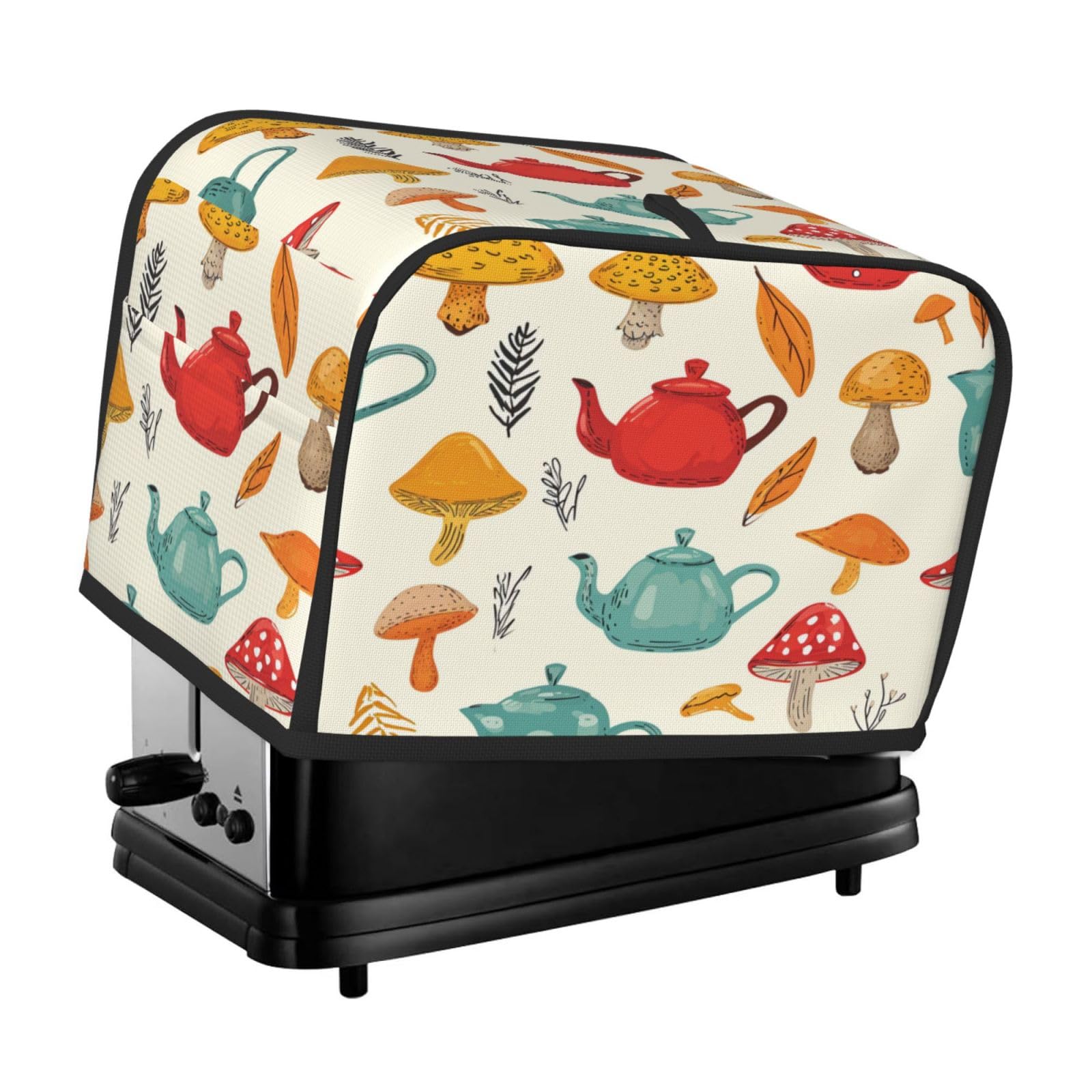Teapots And Mushrooms Toaster Cover 2 Slice Toaster Covers Colorful Bread Maker Cover Kitchen Small Appliance Covers Kitchen Accessories