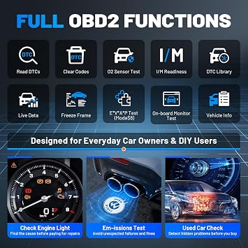 XTOOL Car Scanner D5 OBD2 Scanner ABS SRS Check Engine Code Reader 10 Reset
