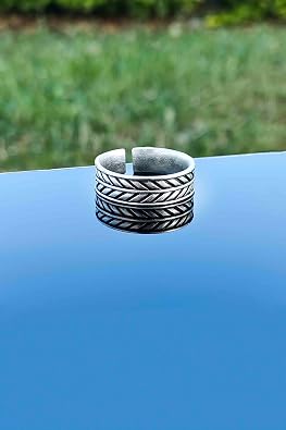 Trend Collection Unisex Model Silver Plated Caesar Compass Wire Mesh Model Adjustable 3-Piece Ring Set