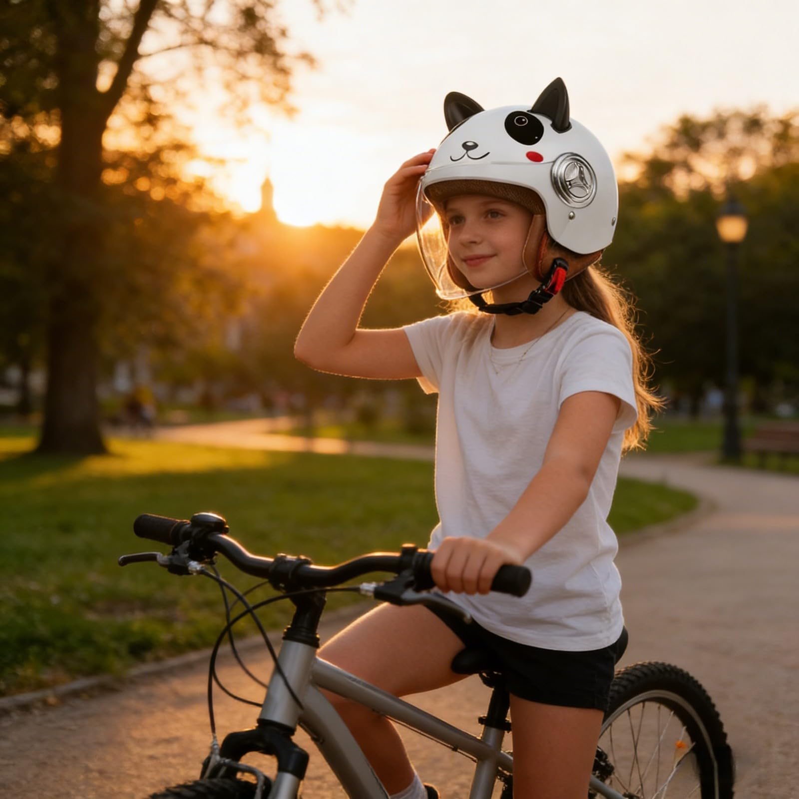 Kaski dziecięce dla chłopców i dziewcząt, skuter, gokarty i rowerowe z wizjerem, lekka konstrukcja z wentylacją, otwarty kask motocyklowy dla dzieci