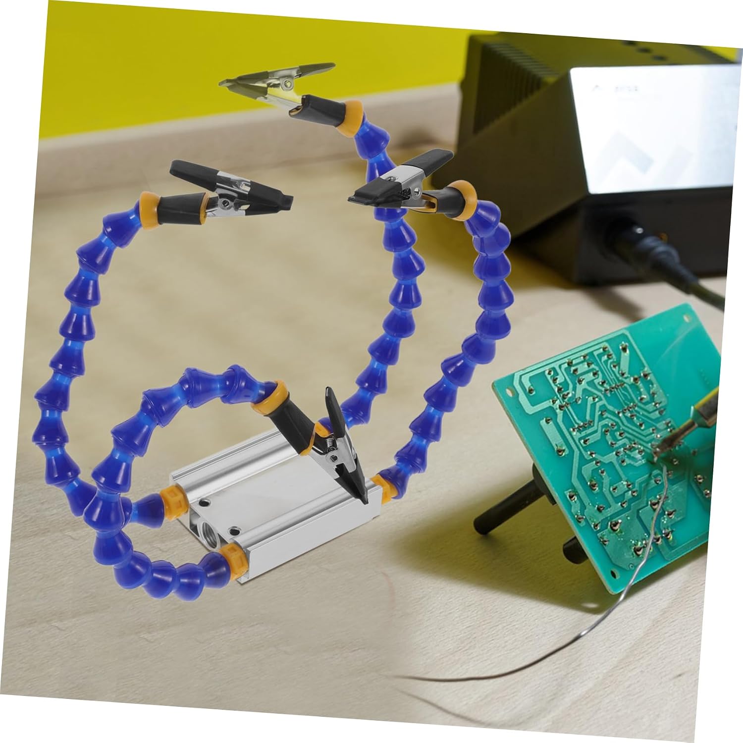 Multi-Functional Soldering Station Flexible Arms T12 Welding Tool Holder for PCB Repair and Electronics Adjustable Helping Hands Heavy Duty Base
