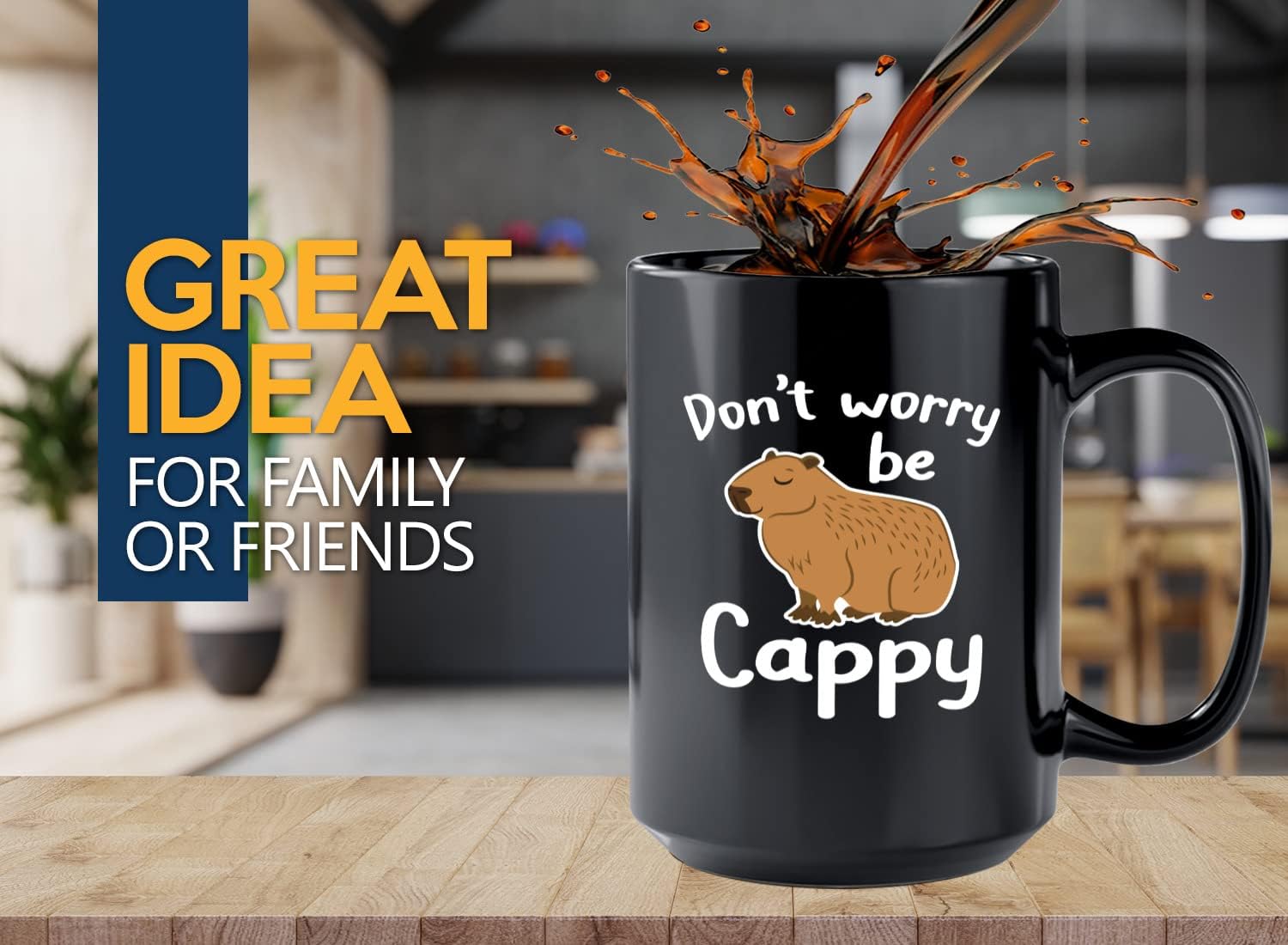 Capybaras – Taza de café de 15 onzas, color negro – Don’t Worry Be ...