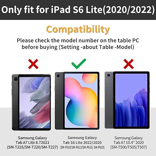 Miniatura 9 de Rossy Funda para Samsung Galaxy Tab A8 de 10.5 pulgadas 2022, delgada, ligera, de piel sintética, ajustable, con función de encendidoapagado