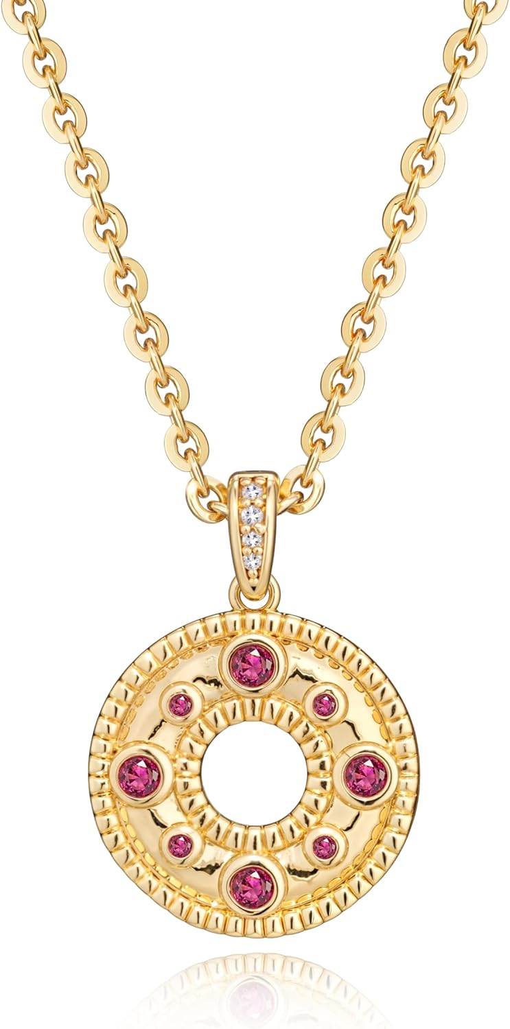BENEIGE Gold Necklace Gold Plated with Cubic Zirconia Charm Necklaces for women