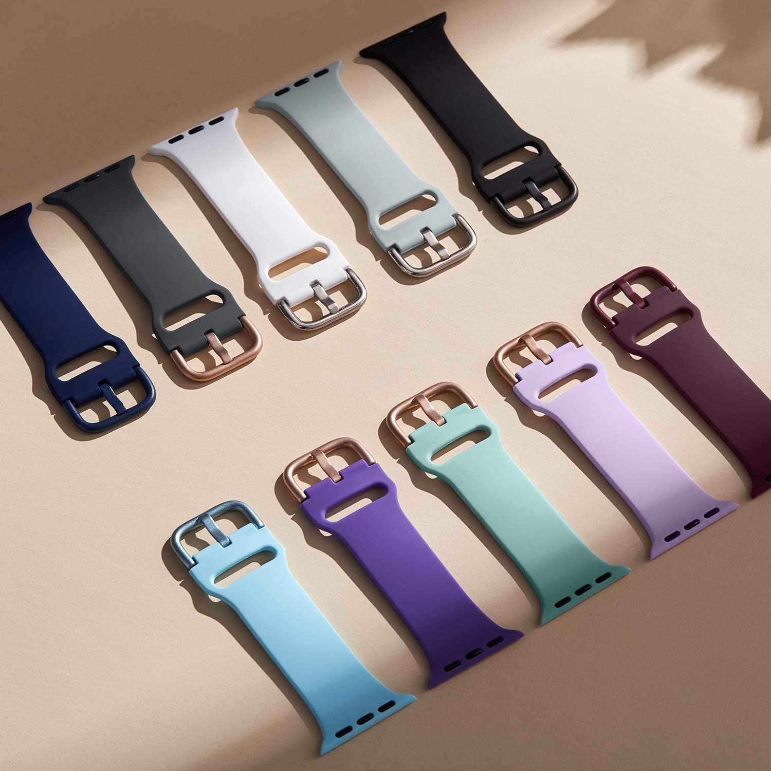 Adepoy Compatible with Apple Watch Bands 40mm 38mm, Soft Silicone Sport Wristbands Replacement Strap with Classic Clasp for iWatch Series SE 6 5 4 3 2 1 for Women Men, Mint Green 38/40mm