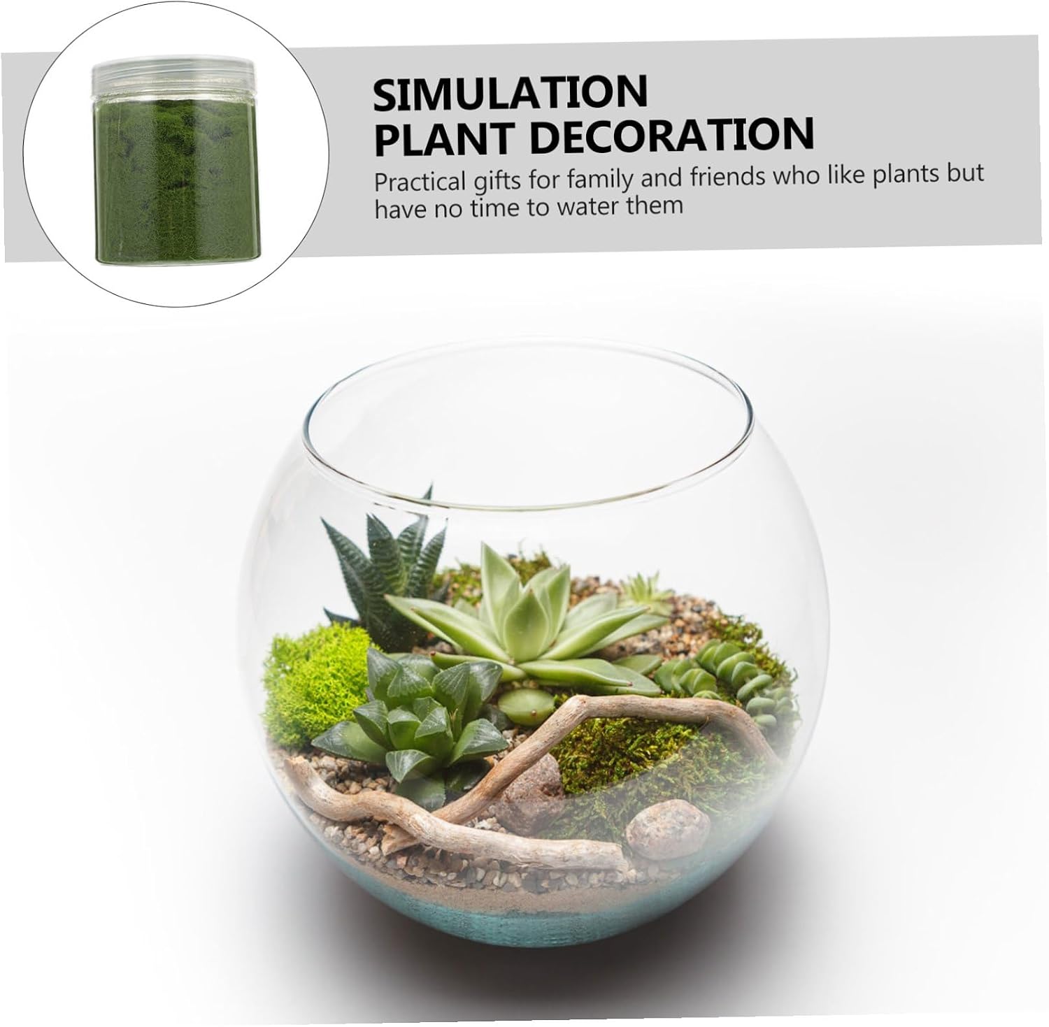 Realistic Fake Moss Lawn Powder for DIY Decor Versatile Simulation Plant for Garden Home Office and Events Easy to Use Bottle Packaging Bright Green