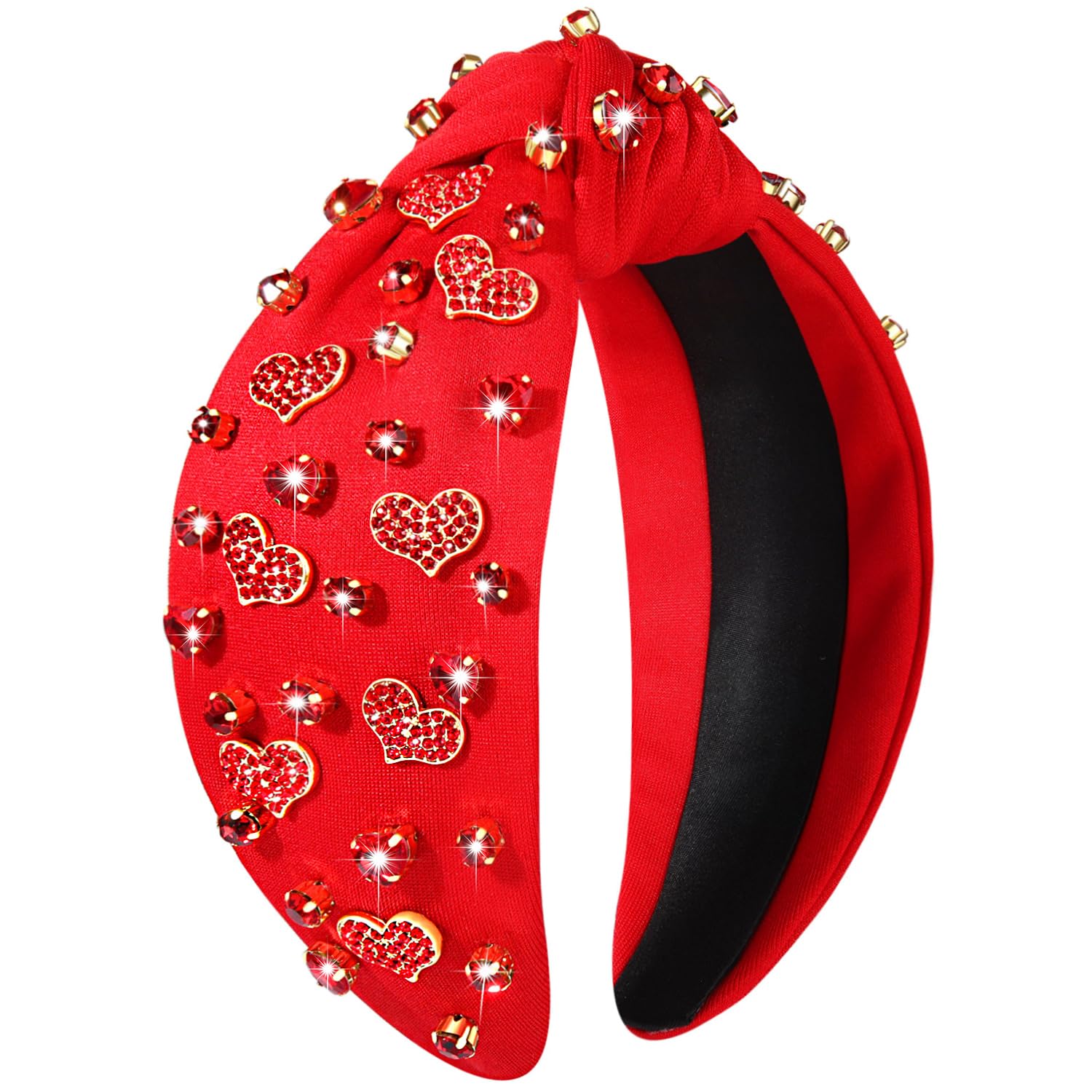 NWT Valentine’s Day Headband Love Heart Headband Jeweled Crystal Rhinestone Valentine main image 3