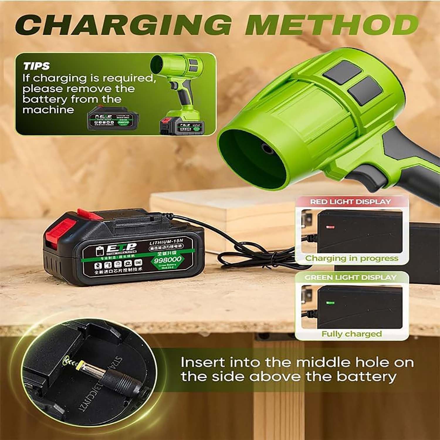 Seese Pro - Soplador Ultraligero y Potente, Soplador de Hojas inalámbrico con batería,Plumero Turbo Inalámbrico De Alta Potencia, (2 Battery)