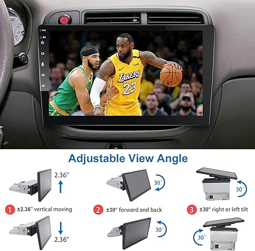 Miniatura 3 de Estéreo de automóvil Android de un solo DIN con CarPlay y Android Auto, pantalla táctil IPS capacitiva ajustable HD de 10.1 pulgadas, radio para