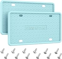 Vista 9 de Paquete de 2 marcos de silicona para matrícula, cubierta delantera y trasera, soporte para placa de matrícula a prueba de óxido, a prueba