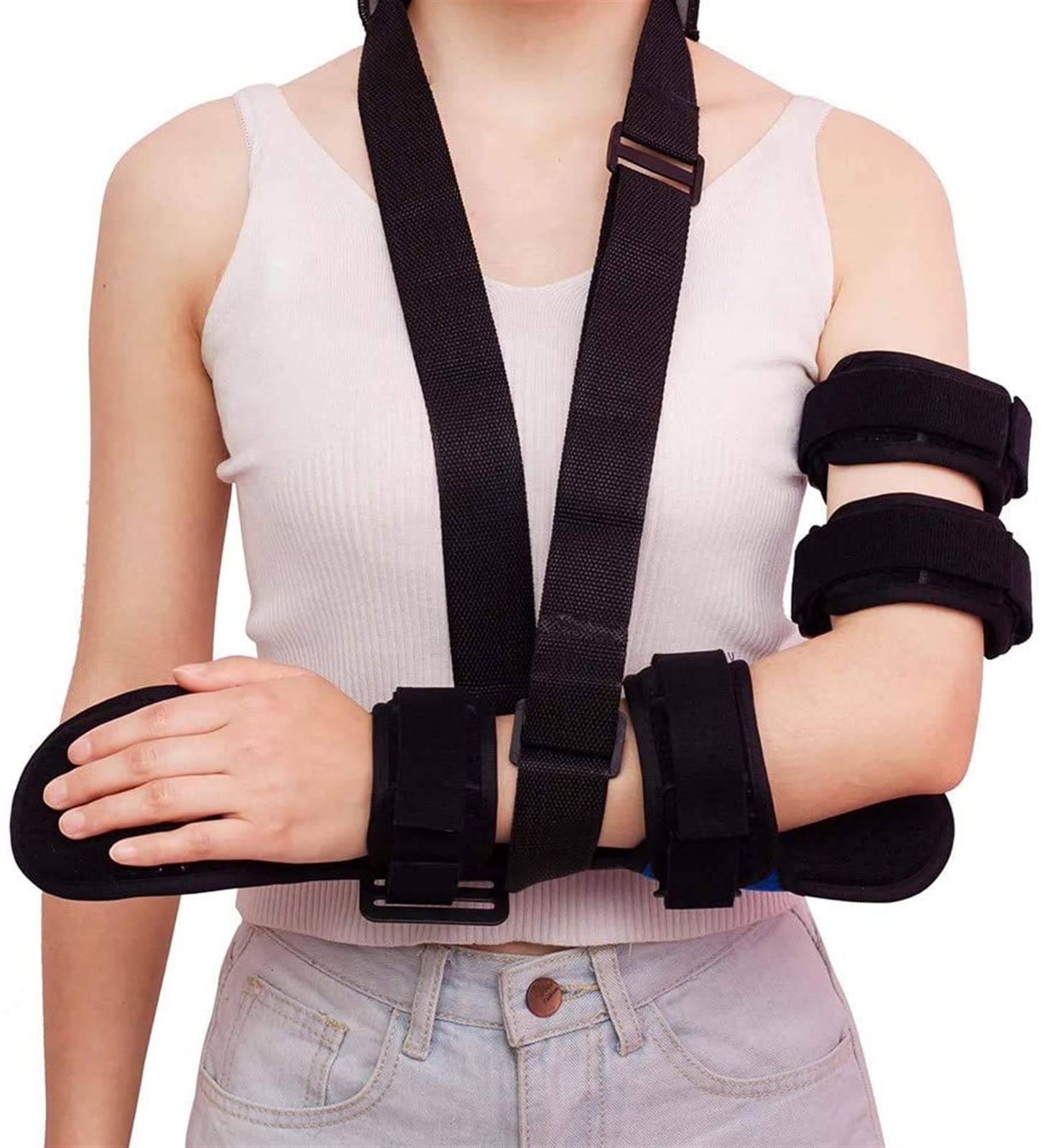Tutore Gomito per Tendinite Braccio Immobilizzatore con Cinghia Regolabile Stecca Gomito per Allenamenti Sportivi