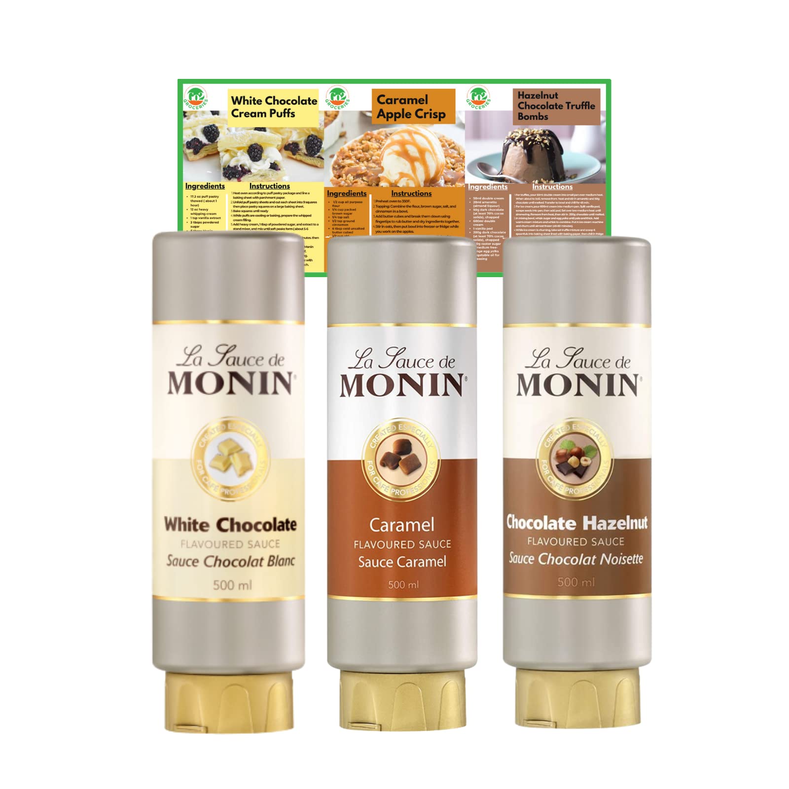Buy Chocolate Topping Sauce Bundle Includes La Sauce De Monin Caramel, White Chocolate, and