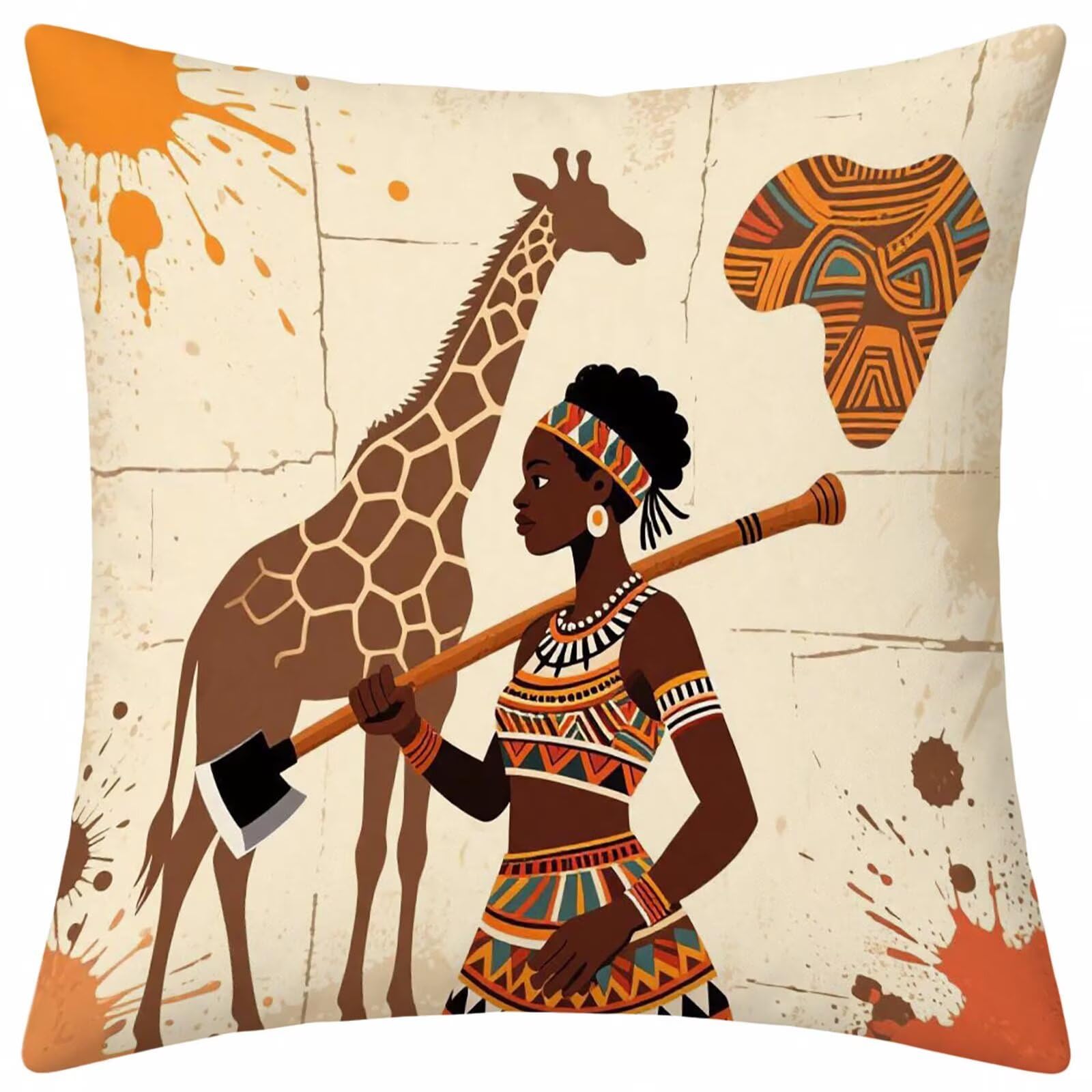 Noir housse coussin 65x65 lin taie oreiller salon carrée deco maison