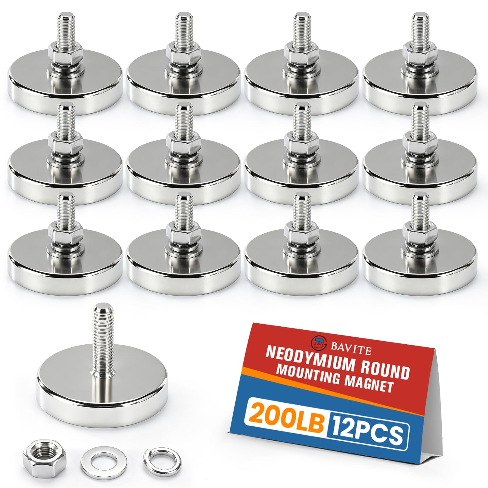 E BAVITE Neodymium Round Base Mounting Magnet 150LBS, 12 Pack — Amazon image 8