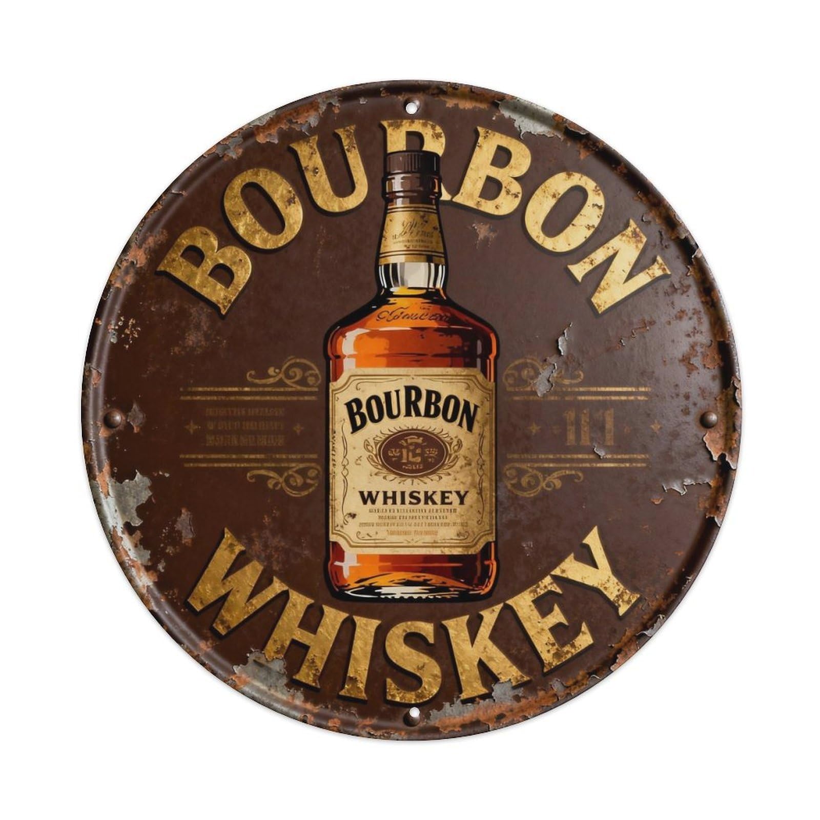 Bourbon Whiskey Metal Tin Sign Plaque