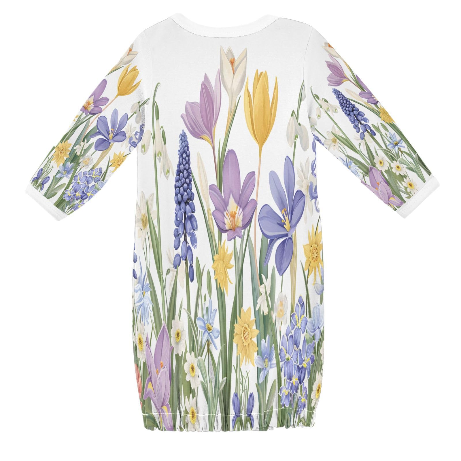 senya Nightdress Sleeper Gown Long Sleeve Nightgown Pajamas Blooming Spring Garden for 3-12 Months Multi