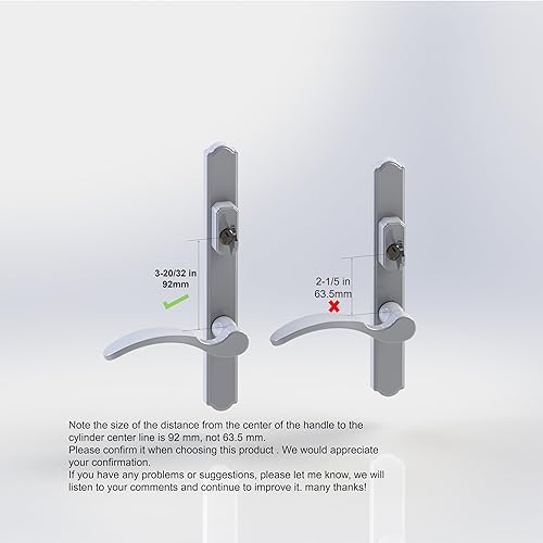 Miniatura 2 de House Guard Sistema de puerta de patio con bisagras lleno de manija de palanca, juego de cerradura de mortaja para reemplazo de puerta de