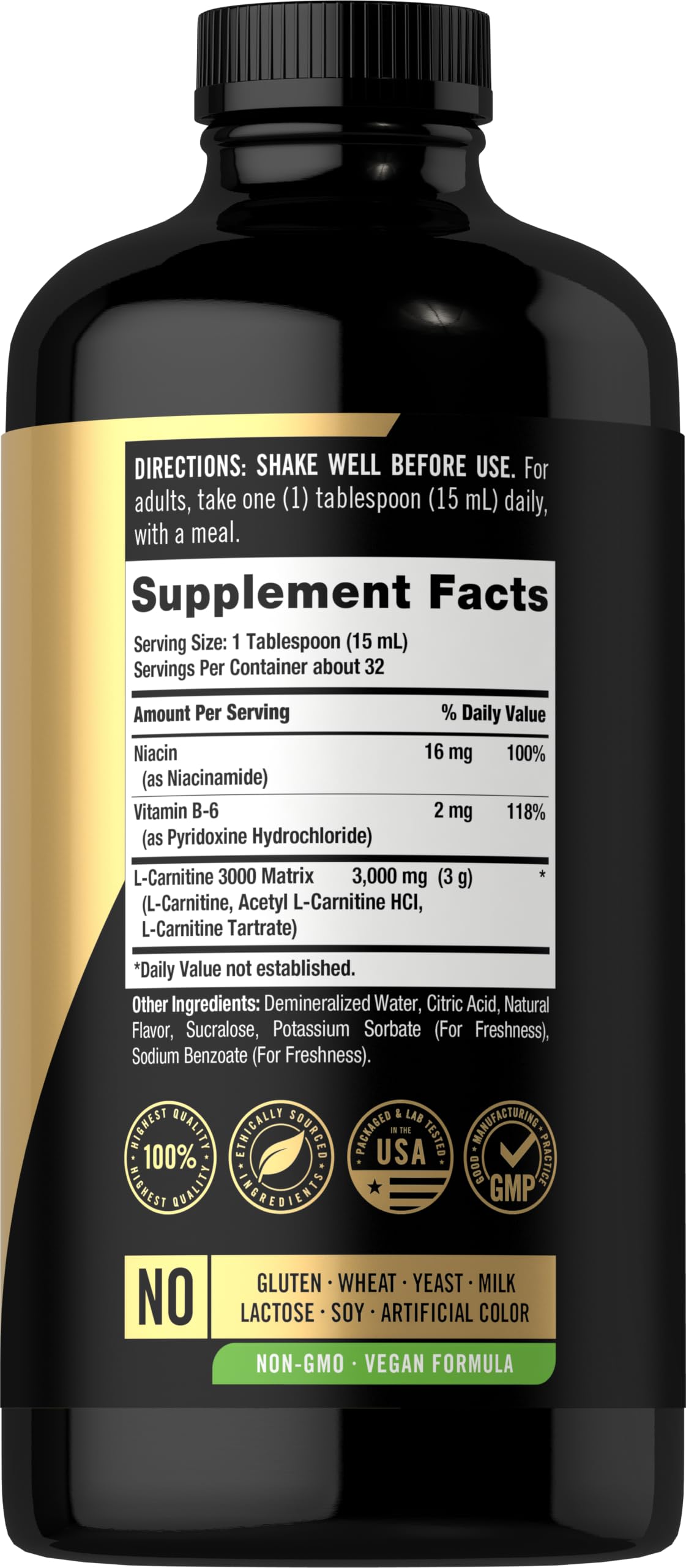 Carlyle L-Carnitine 3000 Matrix Liquid | 16 fl oz | Tangy Watermelon Flavor — Amazon image 2
