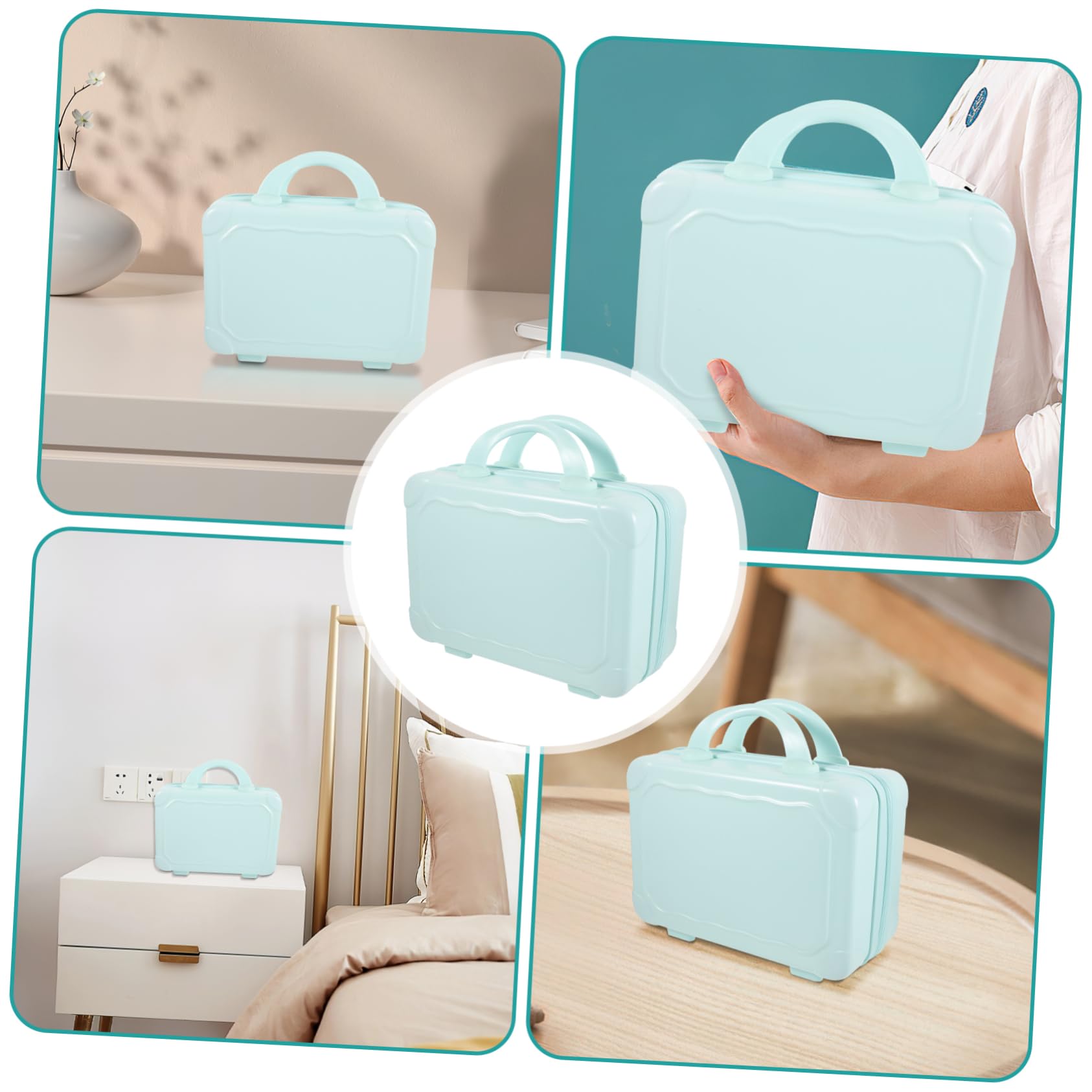 Walizka Kosmetyczna Makijaż Kolorze Niebieskim Przenośna Mini Walizka Podróżna dla Kobiet Organizer Kosmetyki z Dużą Pojemnością Elegancki Design Idealna Do Przechowywania