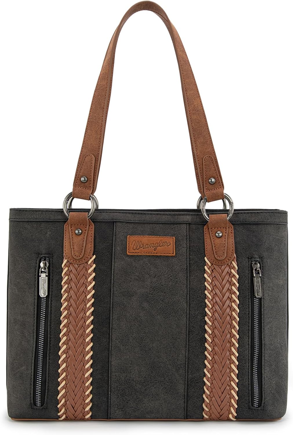 Wrangler Multi Pockets Tote Bag for Women Western Braided Shoulder Bag with Large Capacity for Everyday
