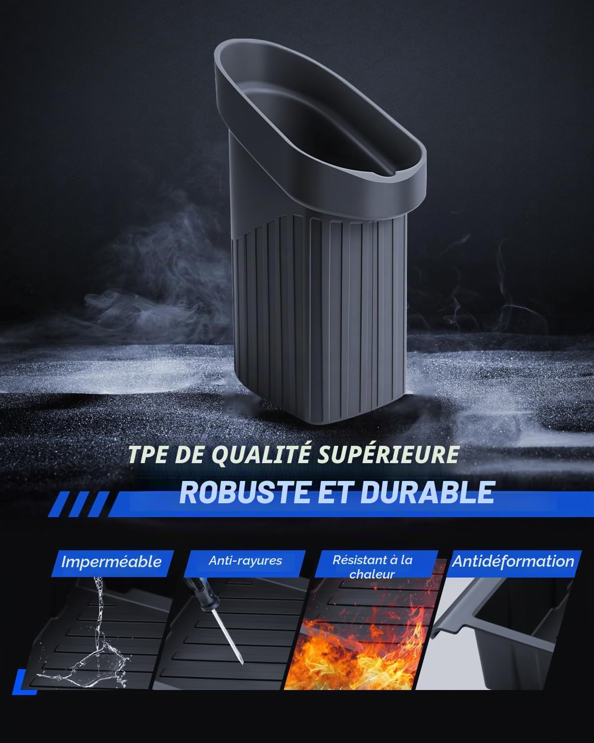 Lot de 2 poubelles de porte de voiture pour Tesla Model 3/Y - Poubelle intérieure - Poche latérale - Boîte de rangement à fente - Silicone souple - Tesla Model 3/Y 2016-2026 Highland Juniper