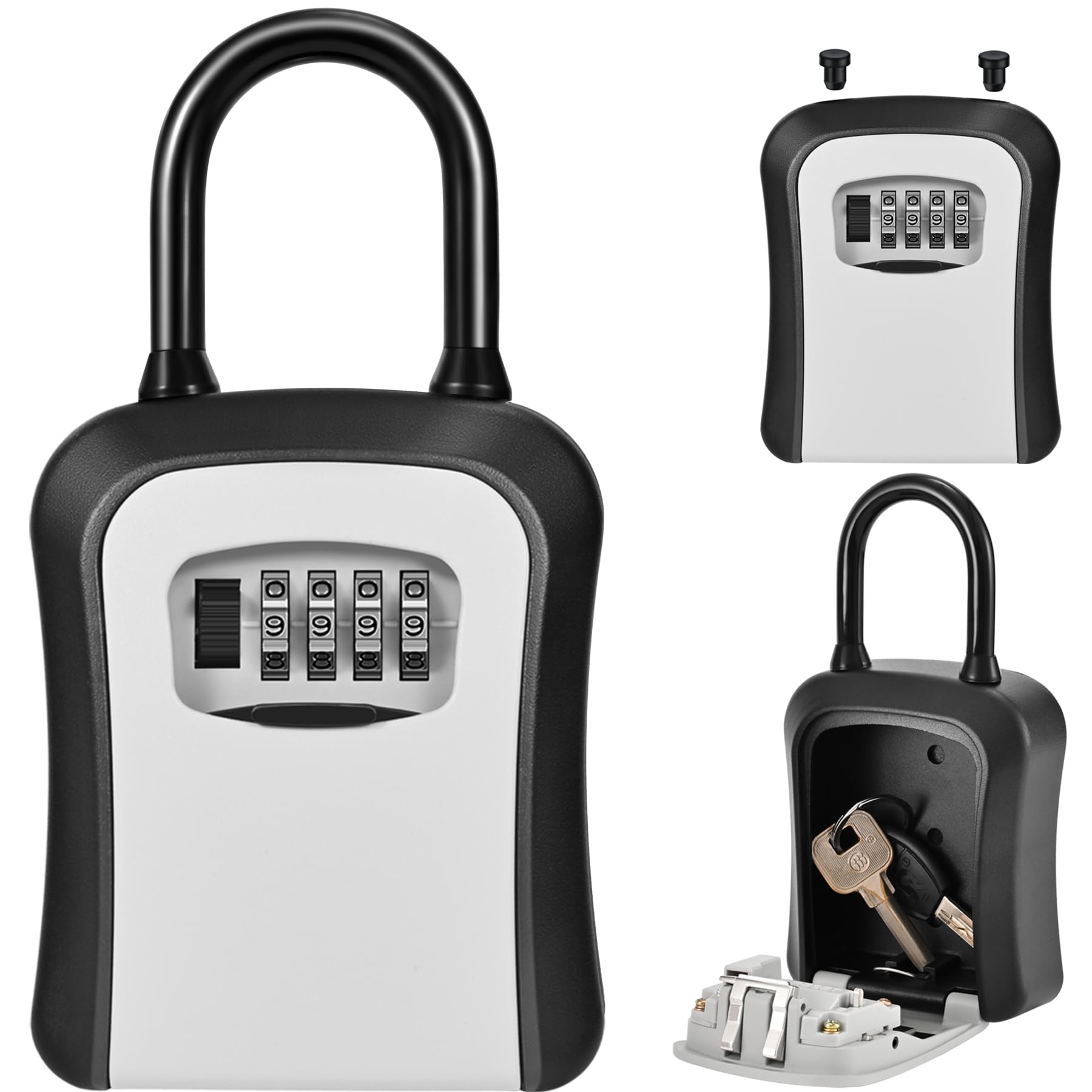 Amazon.co.jp: キーボックス 鍵 ボックス 南京錠 ロック ダイヤル式 4
