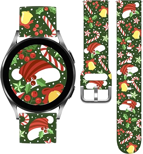 Vista 32 de Correas de reloj navideñas compatibles con Samsung Galaxy Watch de 1.575 pulgadas, 1.732 pulgadas, 0.787 pulgadas, correa de silicona de repuesto