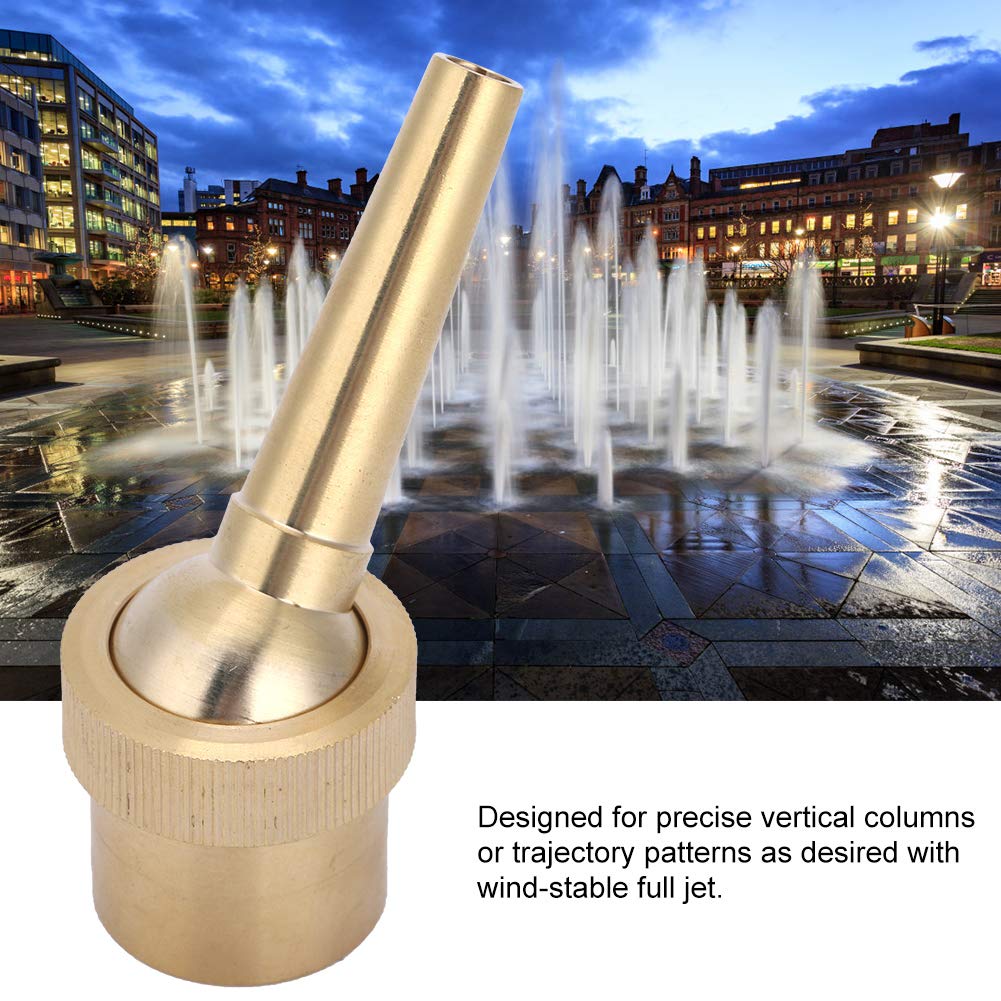 G1 DN25 Brass Adjustable Water Fountain Nozzle, Adjustable Direction Jet Water Spray Head Multi Direction Straight Fountain Nozzle for Garden Pond Amusement Park Museum Library