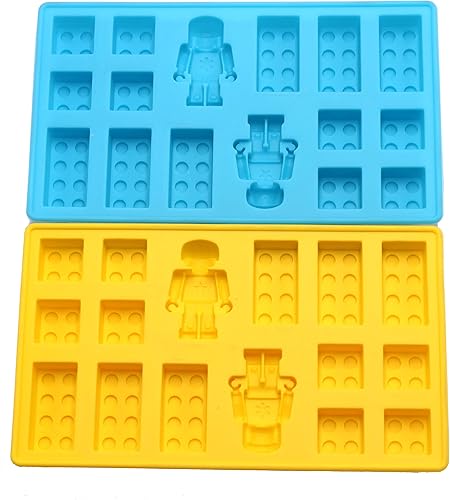 Miniatura 2 de Minifigure - Bandejas para cubitos de hielo y moldes de chocolate para chocolate derretido y crayones – Día de cumpleaños o recuerdos de fiesta –