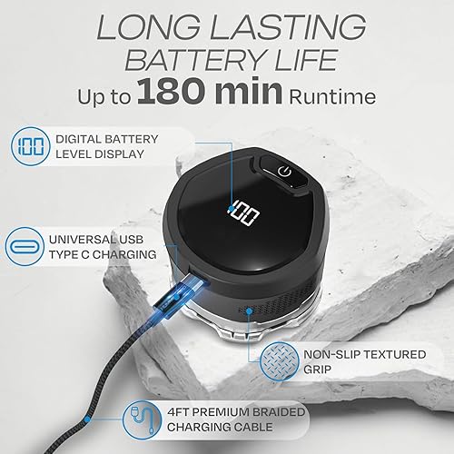 Miniatura 3 de HUMMINGBIRD MK13 - Afeitadora de cabeza de alta calidad, afeitadora eléctrica de 7 cuchillas para hombre, inalámbrica, recargable, USB-C, para