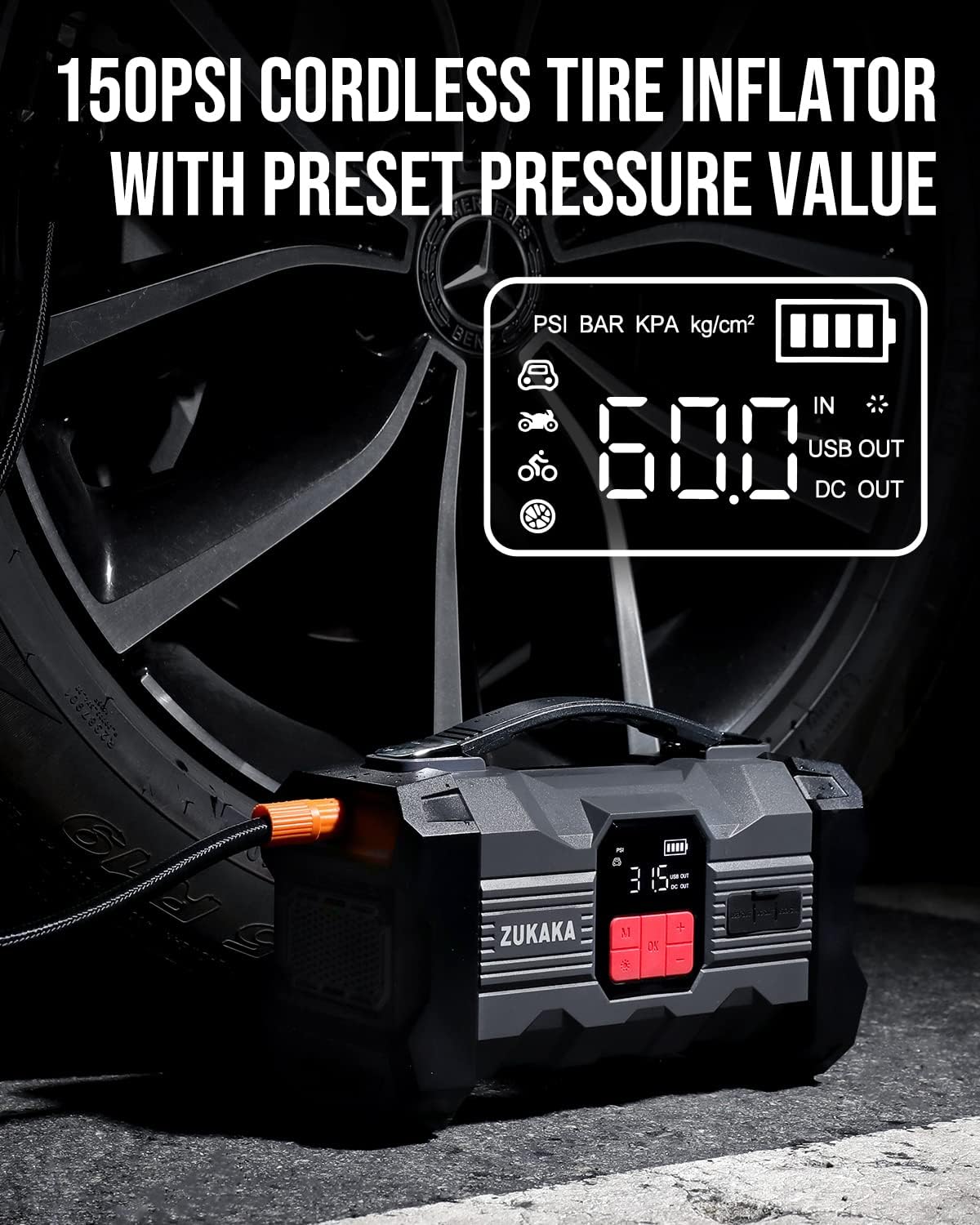 Buy ZUKAKA Car Jump Starter 4000A Peak 26800mAh Battery Starter Up to