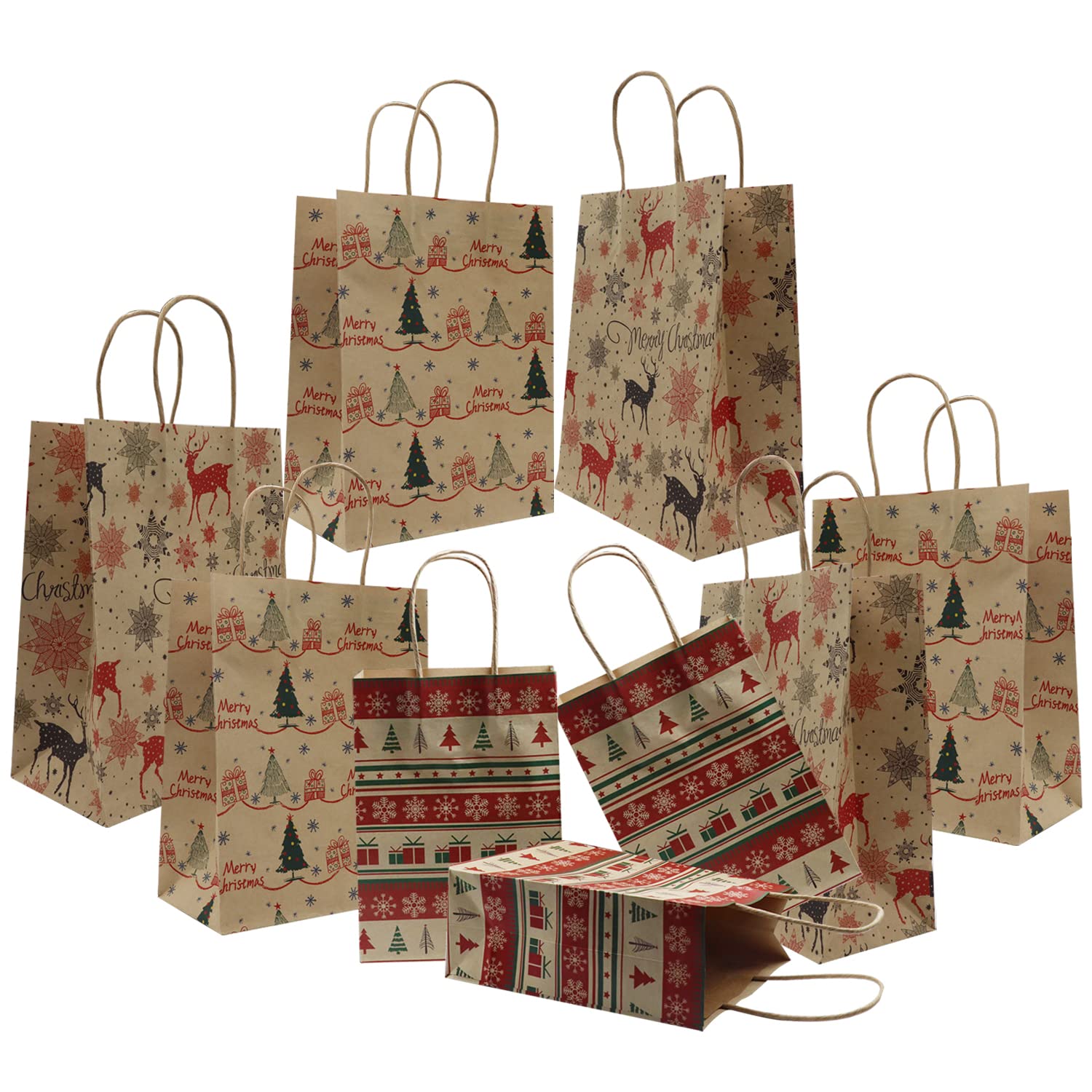 24 Sacs Cadeaux En Papier Switory Avec Motifs - 15x8x21 Cm - Multi-usage Anniversaire Fête - Neuf