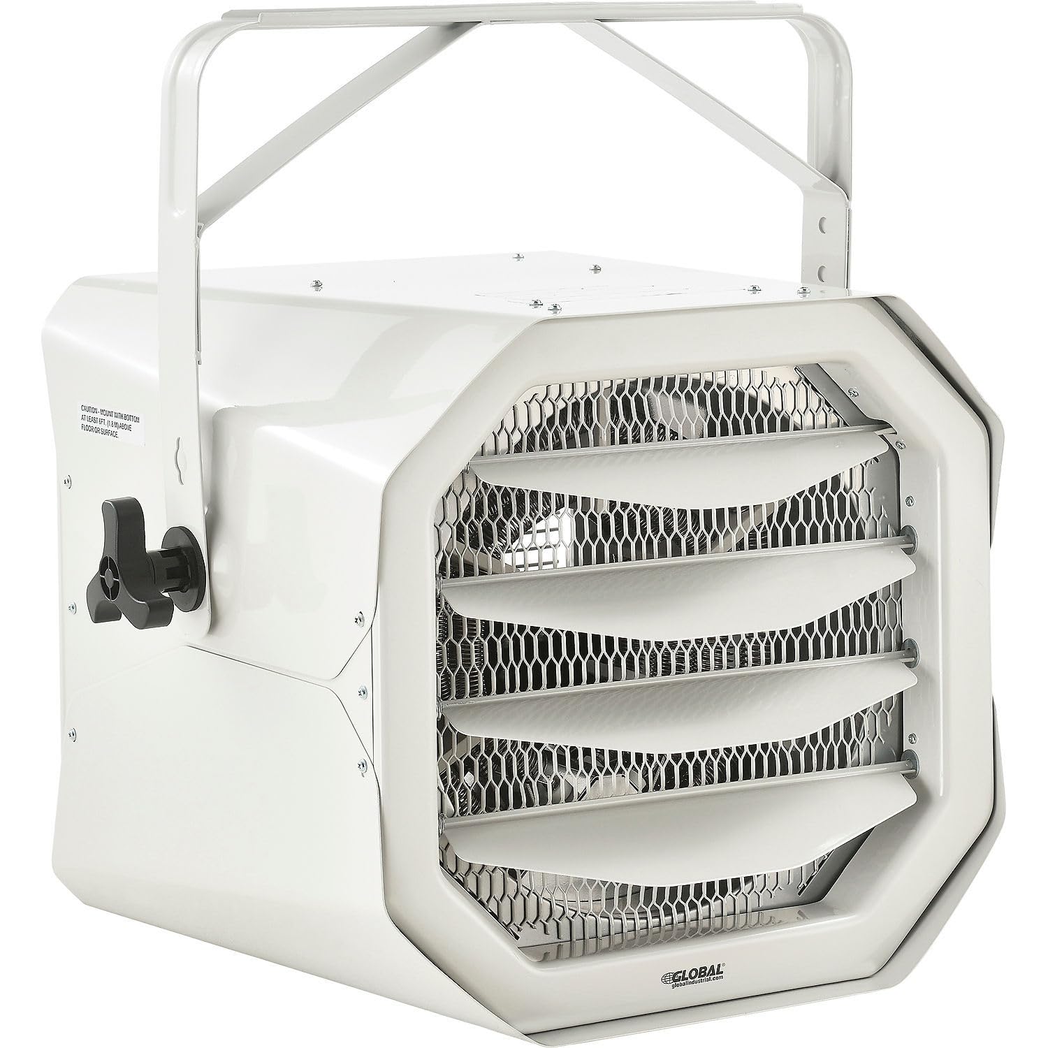 34129 BTU Unit Heater by Global Industrial – 18.13"L x 16.75"W x 16.06"H, Cold Rolled Steel, White, Model PH-9100WTX