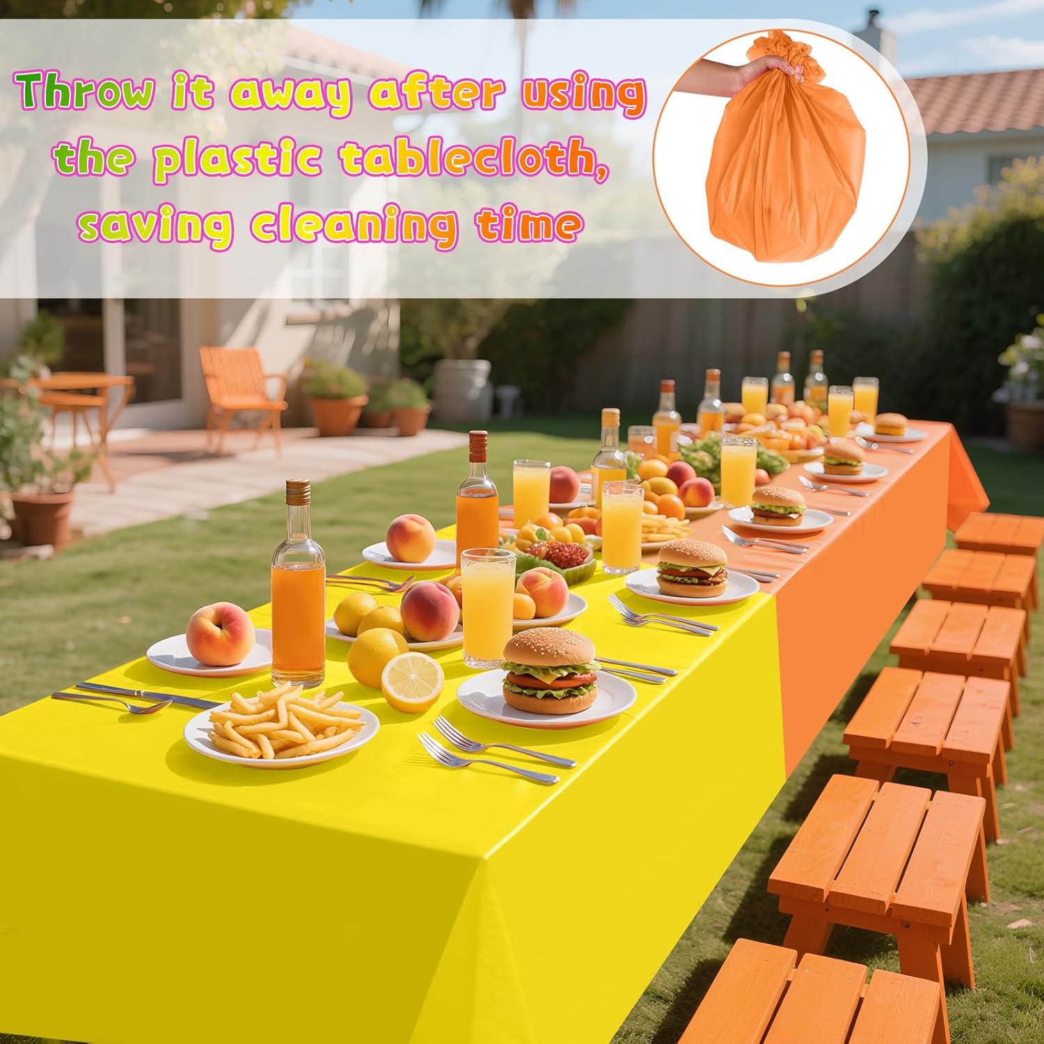 mwellewm 12 Pack Plastic Table Cloth Disposable Assorted Neon Colorful Rainbow Tablecloth 54 X 108 Inch Rectangle Bulk Solid Color Table Cover Party Supplies Birthday Wedding Home Fiesta Decorations