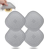 Vista 20 de Recolector de cabello cuadrado con ventosas para desagüe, tapón de silicona para ducha, fácil de instalar para baño, tina y cocina, 2 unidades (rosa)