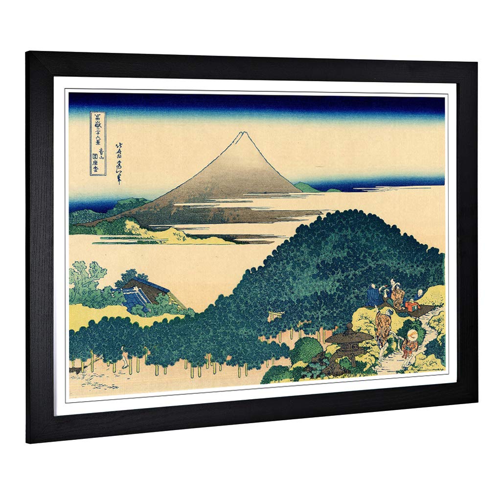 Big Box Art Framed Print of Hokusai Japanese Oriental Kamakura Design | Wall Art Picture | Home Decor for Kitchen, Living Room, Bedroom, Hallway, Black, A2 / 24.5x18 Inch / 62x45cm
