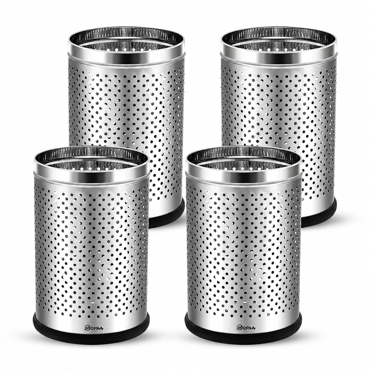 Stainless Steel Dustbin - 6L Perforated Trash Can -10