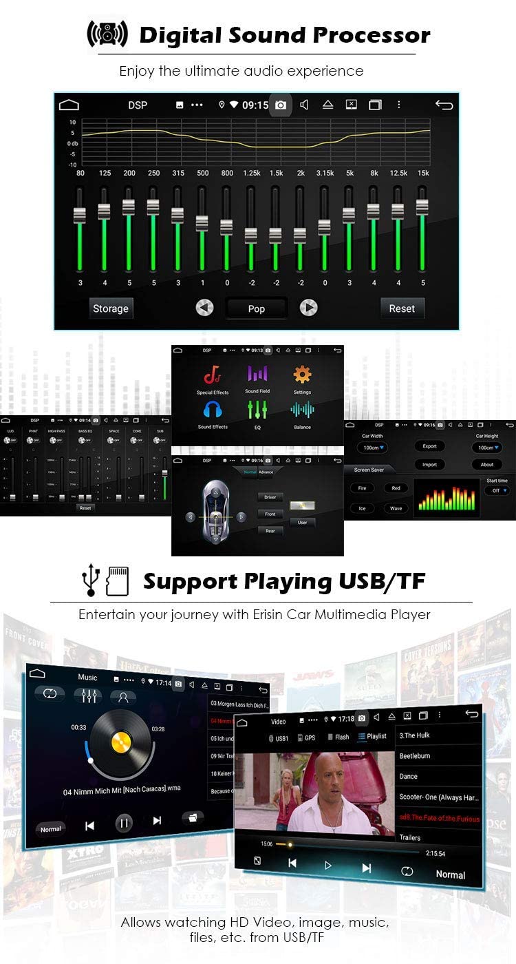 【8-Core 4GB+64GB】Erisin 9 pollici Android 12 Autoradio GPS Navigatore per VW Golf 5/6 Polo 6R Scirocco Passat Tiguan Touran Caddy T5 Seat Skoda CarPlay Android Auto Bluetooth DAB+ WiFi DSP USB OPS