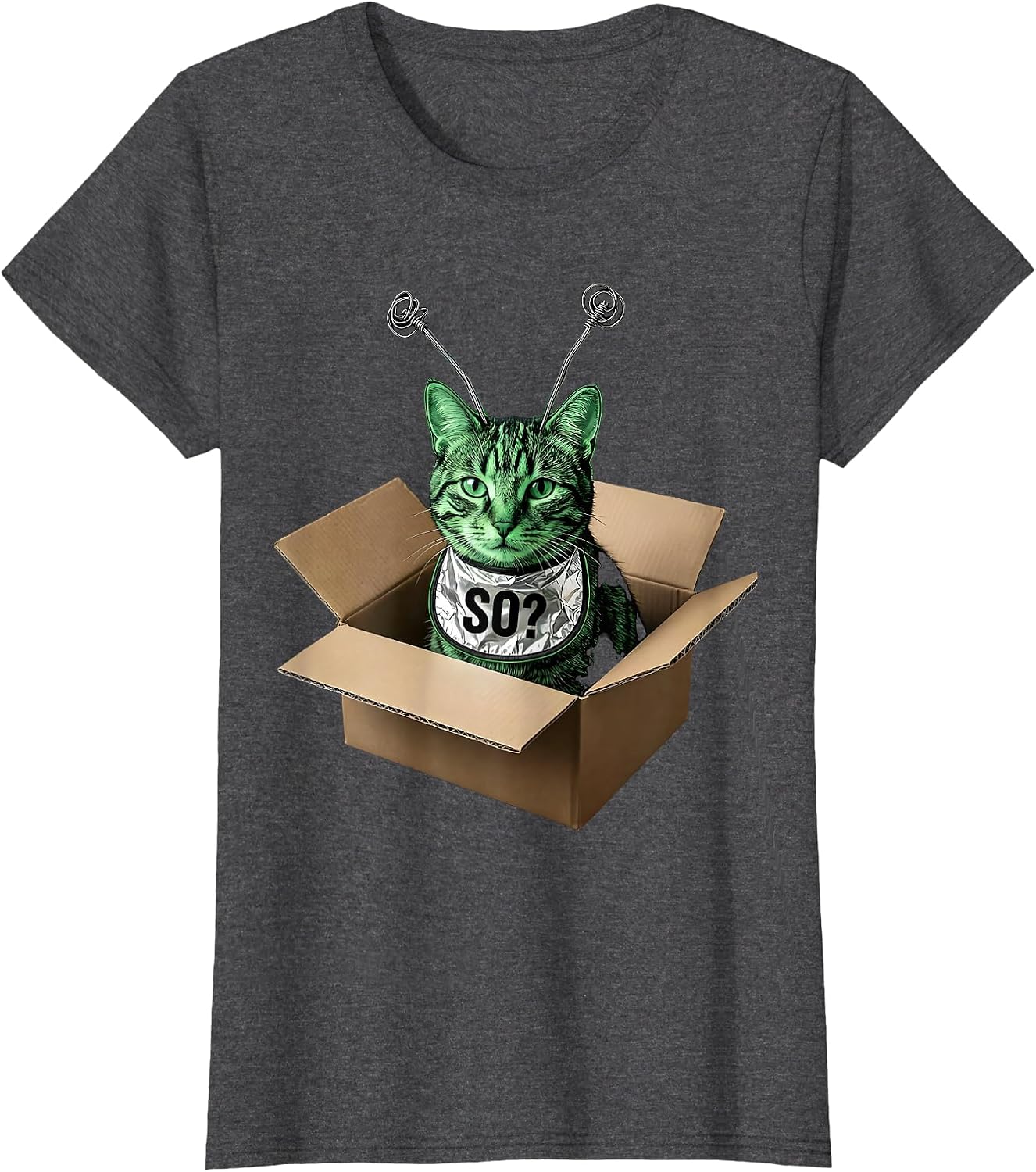 So? Y2K Alien Cat Meme Retro Silly Cat Vintage Space Kitty T-Shirt image 5