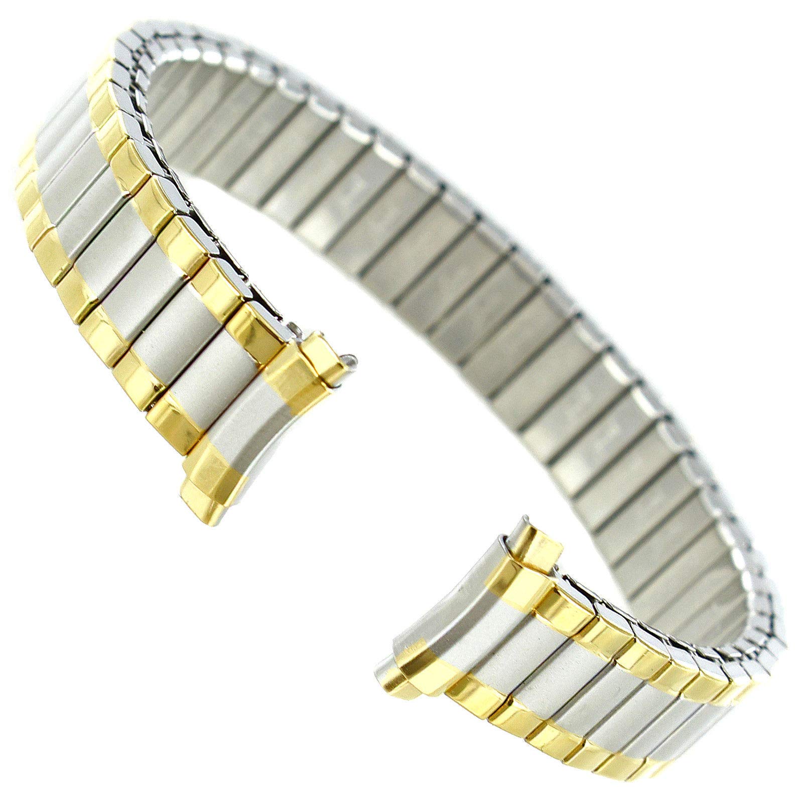 9-12mm Milano Two Tone Stainless Curved End Expansion Ladies Watch Band 2194