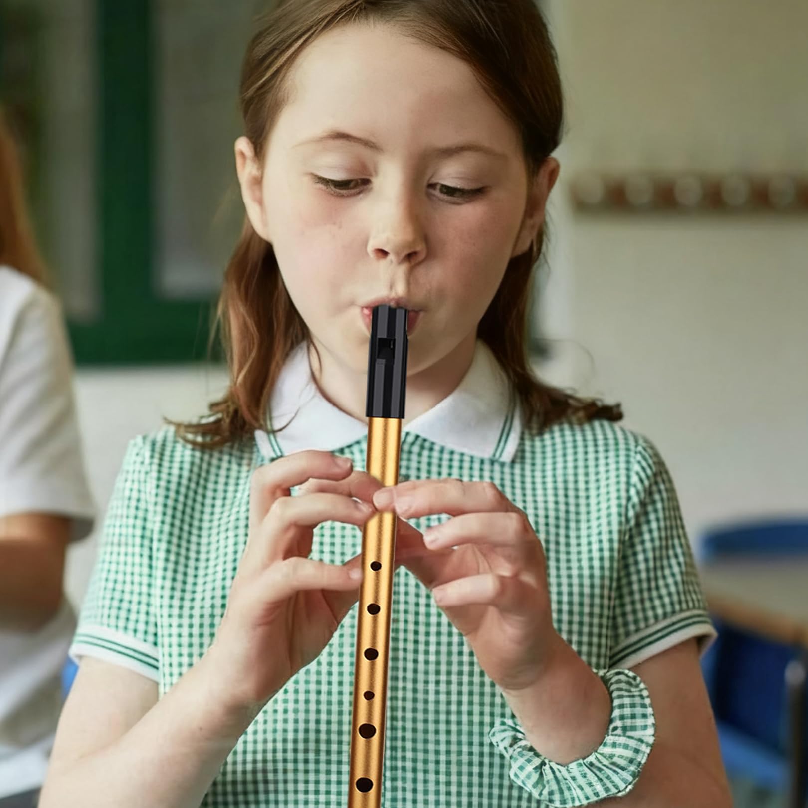 Tin Whistle D,Irish Tin Whistle Beginners D-Key 6-Hole Aluminum Penny Whistles Kids Instruments Wind,Black Golden Irish Flute Instrument for Beginners Performances(Comes With Study Manual/Flute Bag) - Image 4